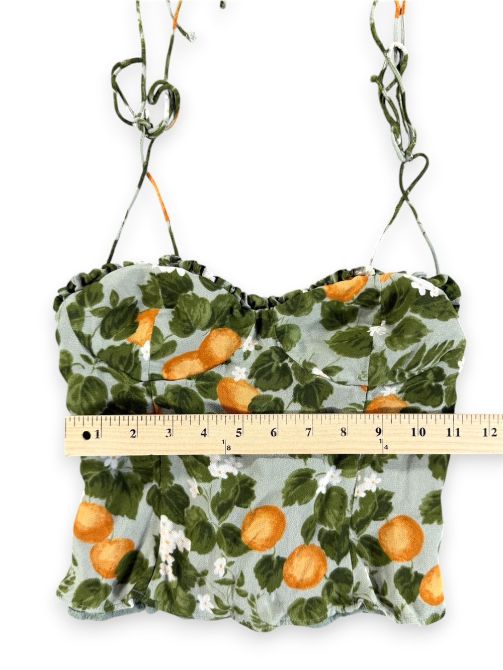 🍊 Reformation Novena Blouse Orange Grove Print Strappy Tank Top – Size 0 - Picture 4 of 6